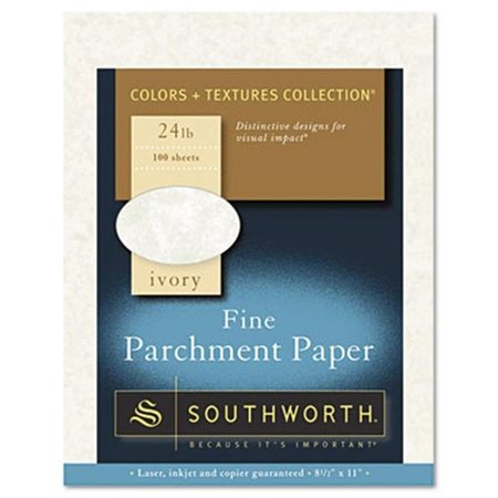 SOUTHWORTH CO Southworth P984CK336 Parchment Specialty Paper; Ivory; 24 lbs.; 8.5 x 11; 100-Box P984CK336